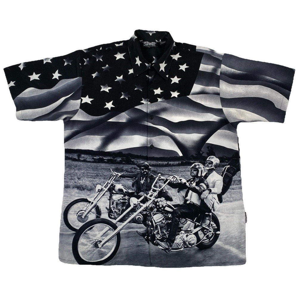 Dragonfly Easy Rider Button Up Shirt Men's XXL Motorcycle Fonda Hopper